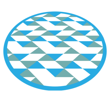 Blauwe en groene elementen vinyl tapijt geometrisch - TenStickers