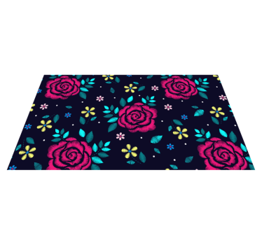 Levendig bloemenmotief vinyl tapijt bloemen en planten - TenStickers