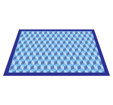 3d kubiek blauw vinyl tapijt geometrisch - TenStickers