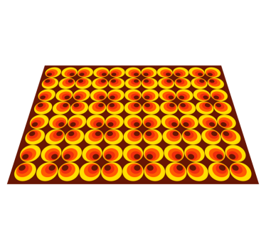 Jaren 70 pop oranje cirkels retro vloerkleed - TenStickers