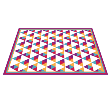 Levendig driehoekig motief vinyl tapijt geometrisch - TenStickers