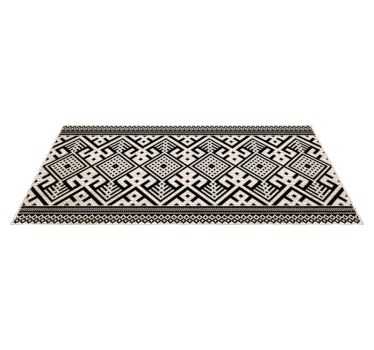Zwart wit geometrische stijl vinyl tapijt geometrisch - TenStickers