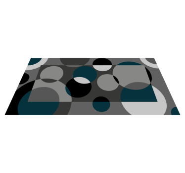 Cirkelvormig grijs patroon vinyl tapijt woonkamer - TenStickers