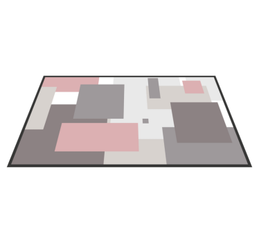 Abstracte vierkante compositie vinyl tapijt woonkamer - TenStickers