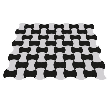 Zwart-witte rondingen vinyl tapijt geometrisch - TenStickers