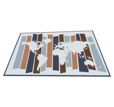 Abstract strepenmotief vinyl tapijt wereldkaart - TenStickers