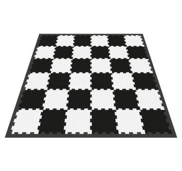 Dambordontwerp vinyl tapijt geometrisch - TenStickers