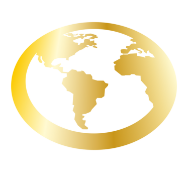 Gouden bolmotief vinyl tapijt wereldkaart - TenStickers