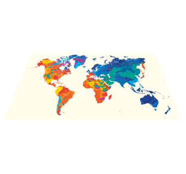 Vinyl tapijt wereldkaart levendige wereldatlas - TenStickers
