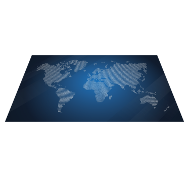 Blauw grafisch ontwerp vinyl tapijt wereldkaart - TenStickers