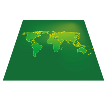Groene wereld schets vinyl tapijt wereldkaart - TenStickers