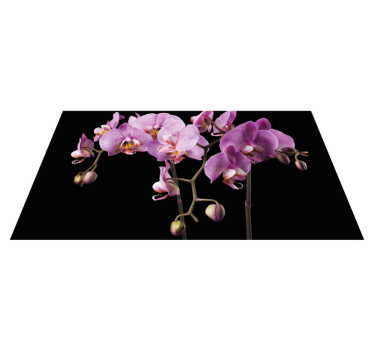 Vinyl tapijt Orchidee zwarte achtergrond - TenStickers
