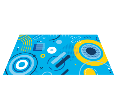 Blauw modern motief vinyl tapijt geometrisch - TenStickers