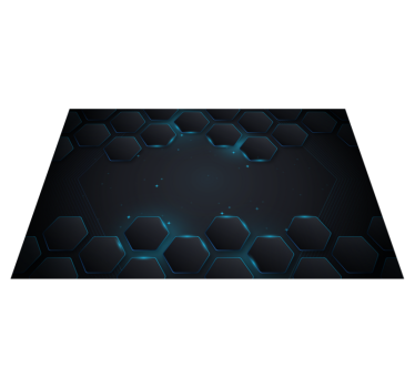 Blauwe hexagonale lay-out vinyl tapijt geometrisch - TenStickers