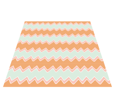 Beige en blauw zigzagpatroon vinyl tapijt geometrisch - TenStickers