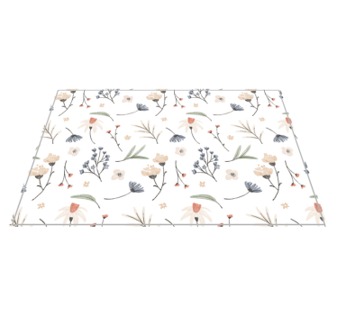 Bloemig botanisch element vinyl tapijt woonkamer - TenStickers