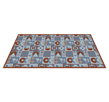 Grijze en blauwe arrangementen vinyl tapijt geometrisch - TenStickers