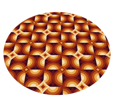Geometrische retro circules retro tapijt - TenStickers