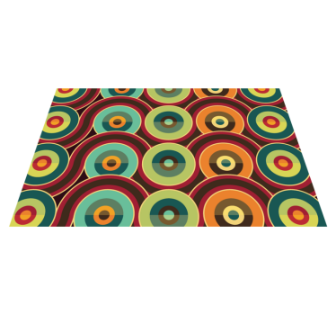 Levendig cirkelvormig motief vinyl tapijt geometrisch - TenStickers