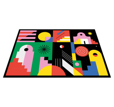 Gedurfde moderne vormen vinyl tapijt geometrisch - TenStickers