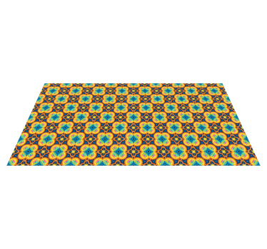 Levendige bloemenillustratie vinyl tapijt woonkamer - TenStickers