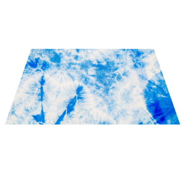 Blauwe tie-dye vinyl tapijt woonkamer - TenStickers