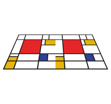 Moderne vinyl tapijt Mondriaan kunst - TenStickers
