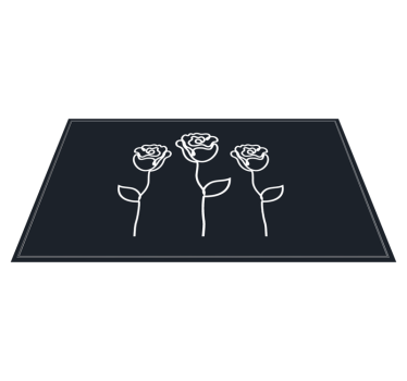Botanische schetsweergave vinyl tapijt bloemen en planten - TenStickers