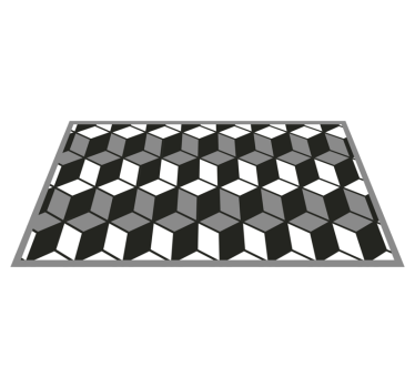Kubiek patroon vinyl tapijt geometrisch - TenStickers