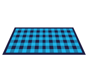 Azuurblauw geruit motief vinyl tapijt geometrisch - TenStickers