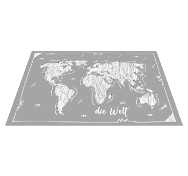 Vinyl tapijt wereldkaart wereldkaart omtrek - TenStickers