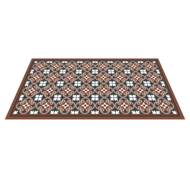 Grijs en bruin vintage patroon vinyl vloerkleed keuken - TenStickers