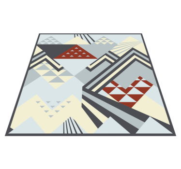 Grijze moderne vormen vinyl tapijt geometrisch - TenStickers