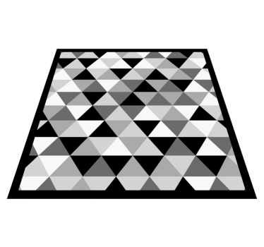 Grijs driehoekmotief vinyl tapijt woonkamer - TenStickers