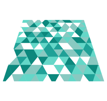 Turquoise driehoekige tinten vinyl tapijt woonkamer - TenStickers