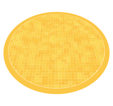 Geel mozaïekpatroon vinyl tapijt geometrisch - TenStickers