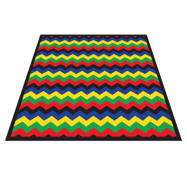 Levendig zigzagelement vinyl tapijt geometrisch - TenStickers