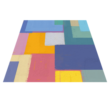 Vinyl tapijt geometrisch levendige abstracte blokken - TenStickers