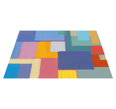 Levendige blokindeling vinyl tapijt geometrisch - TenStickers