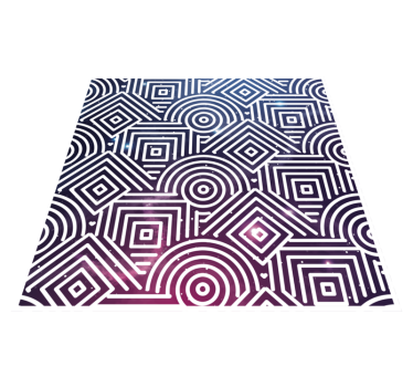 Complexe rondes en vierkanten vinyl tapijt geometrisch - TenStickers