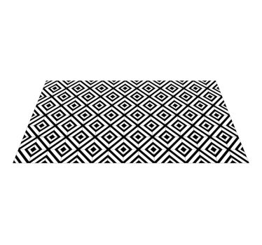 Zwarte en witte diamanten vinyl tapijt geometrisch - TenStickers