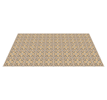Vinyl tapijt tegels goud en blauw barokpatroon - TenStickers
