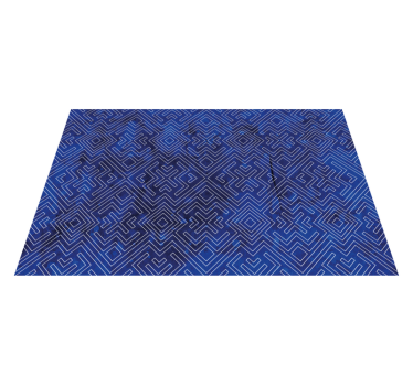 Marineblauw tribaal ontwerp vinyl tapijt geometrisch - TenStickers