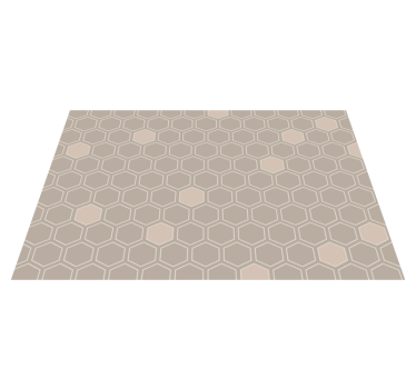 Hexagon beige motief vinyl tapijt geometrisch - TenStickers