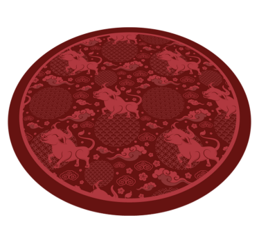 Speels ossenpatroon vinyl tapijt woonkamer - TenStickers