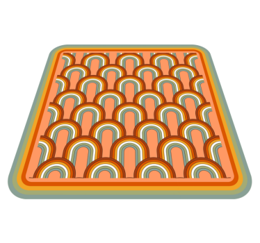 Vinyl tapijt geometrisch kleurrijke boogpatronen - TenStickers