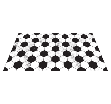 Zwart-wit zeshoekig vinyl tapijt geometrisch - TenStickers