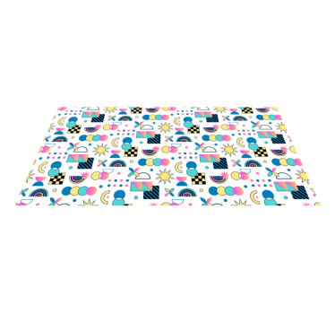 Levendige elementen vinyl tapijt geometrisch - TenStickers