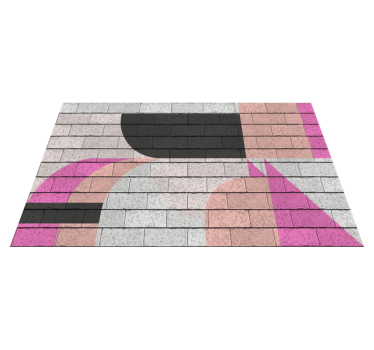 Conceptuele kleursegmenten vinyl tapijt geometrisch - TenStickers