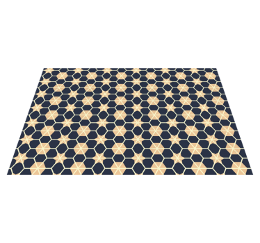 Zeshoekig sterpatroon vinyl tapijt geometrisch - TenStickers